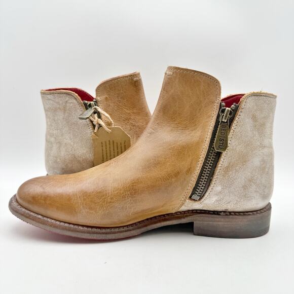 Bed Stu Womens Yurisa Booties US 7 M EU 37.5 Tan Brown Rustic Leather NWOB - Picture 8 of 13